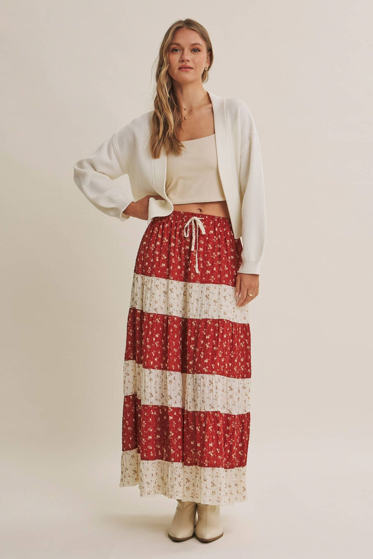 EVERYDAY ESEENTIAL EASY LAYERING BALLOON SLV WAFFLE CARDIGAN: OLIVE / M