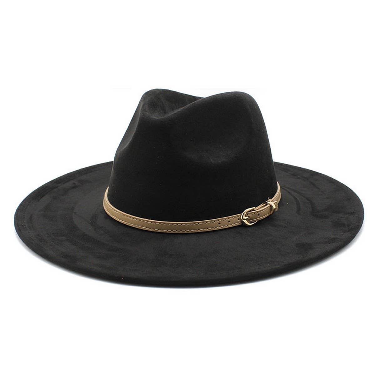 SUEDE HAT FLAT BRIM HAT FLAT BRIM GENTLEMAN HAT_CWAH2527: Beige / (OS) 1