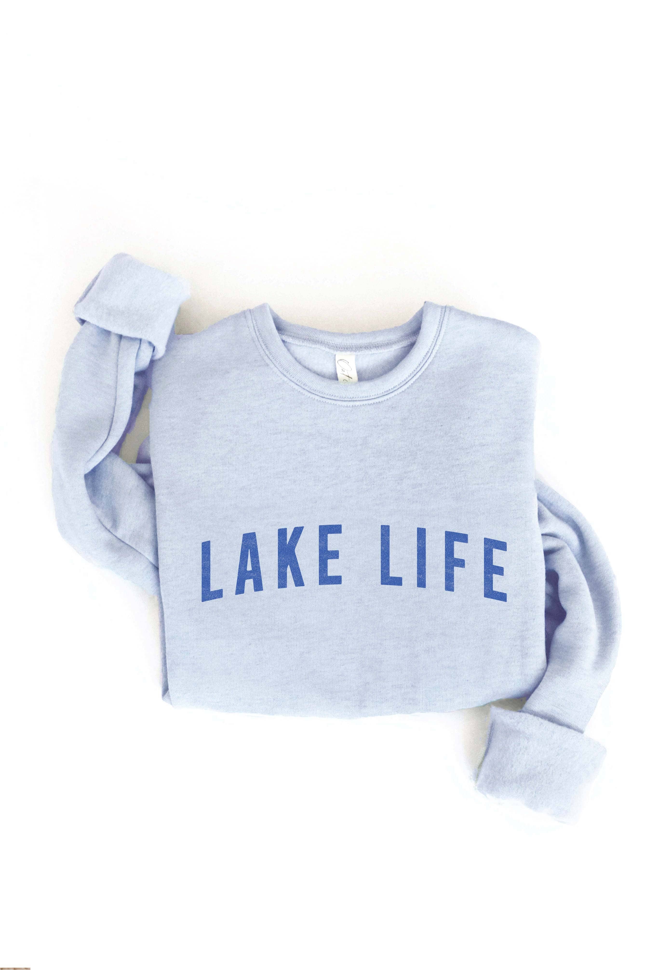 LAKE LIFE Graphic Sweatshirt: TAN / M