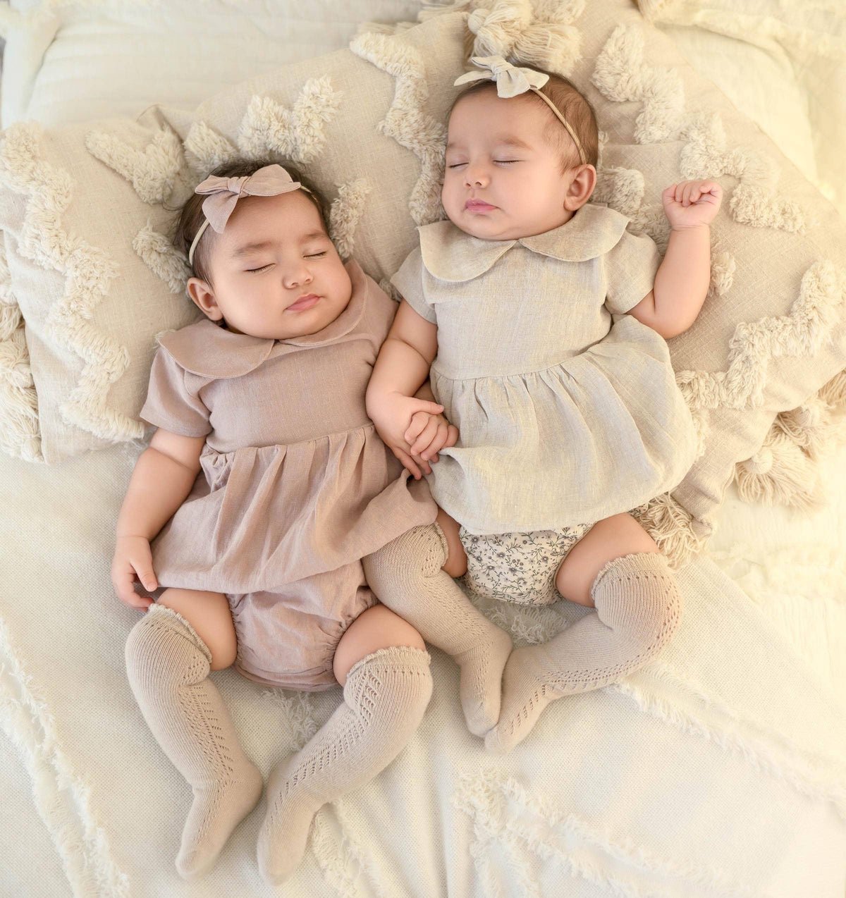 French Lace Knee High Baby Socks: Dusty pink / 6-24m