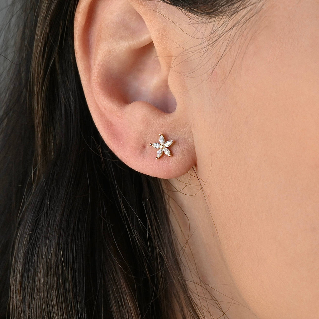 Marquise Flower Studs