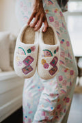 Mahjong Pieces House Slippers for Women: White / S/M