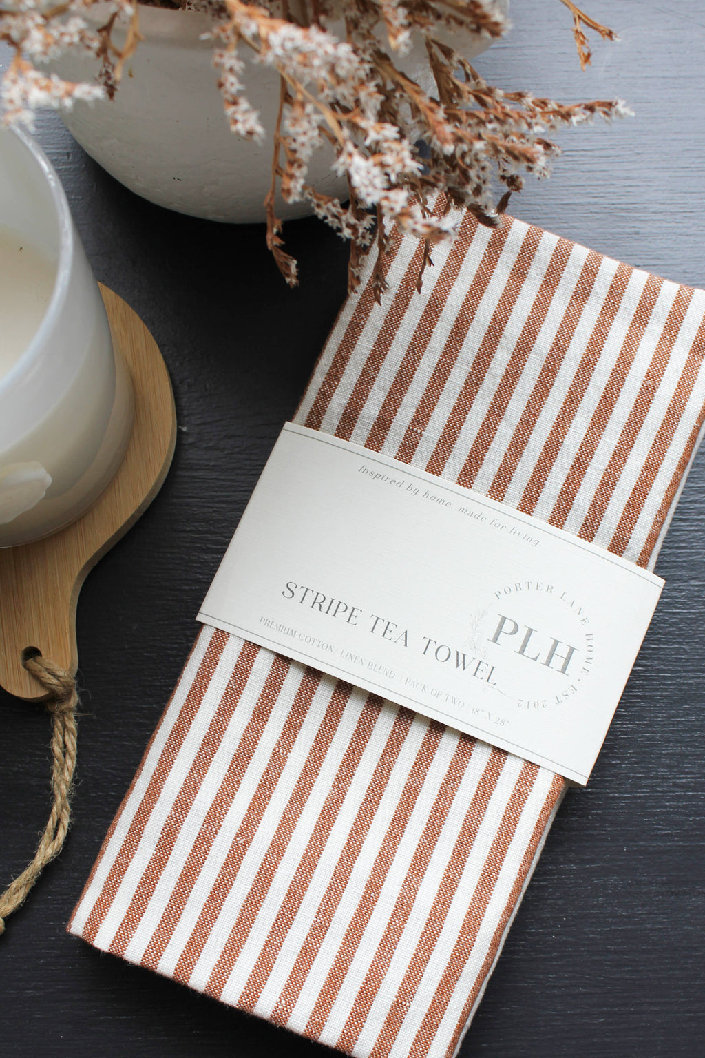 Stripe Tea Towel Set: Black