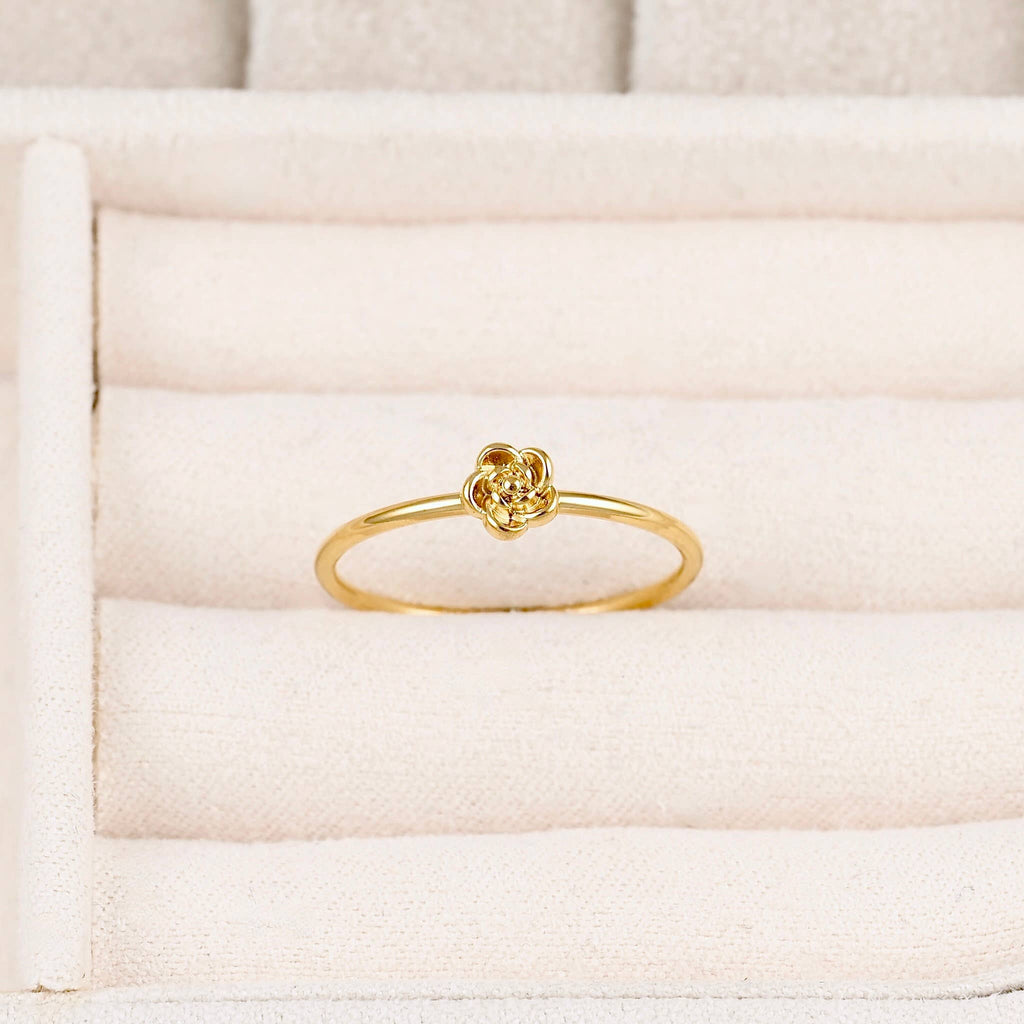 Mini Gold Rose Ring