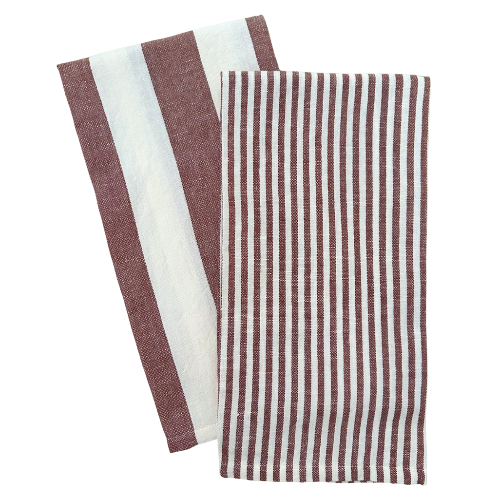 Stripe Tea Towel Set: Black