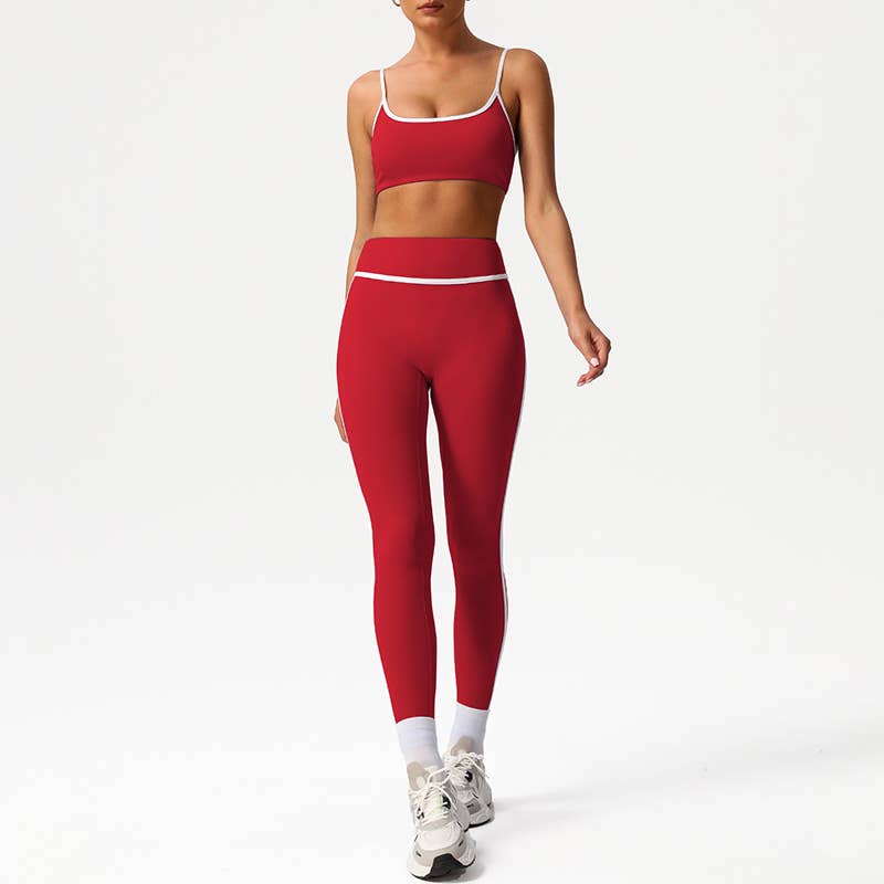 Built-In Pads Bra&High-Waisted Leggings 2-Piece Acctive set