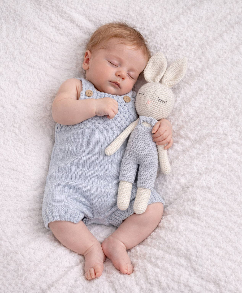 Sleepy Crochet Bunny Doll Standing Ears: Apricot bunny Doll