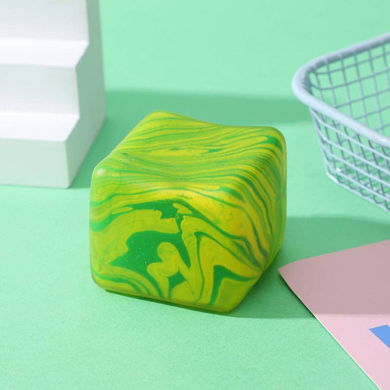 Marble Ice Cube Squishy Slow Rising Stress Relief Fidget Toy: Yellow