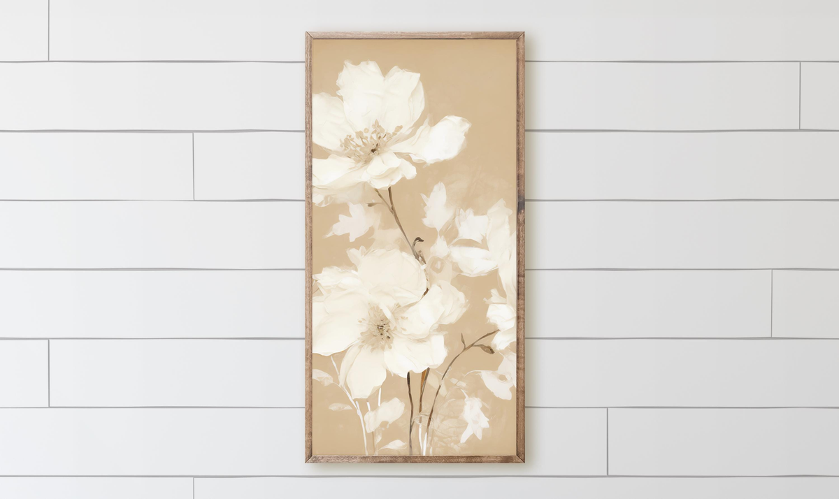 Wooden Frames - Painted Florals | Cottagecore Home Gift: 12x24 / White