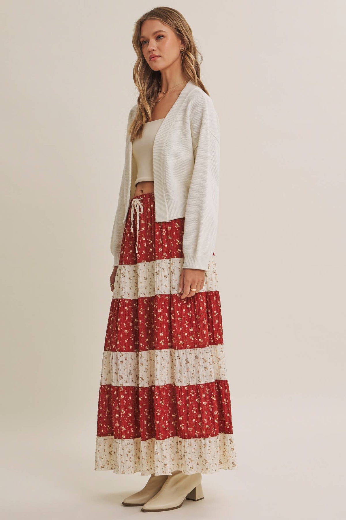 EVERYDAY ESEENTIAL EASY LAYERING BALLOON SLV WAFFLE CARDIGAN