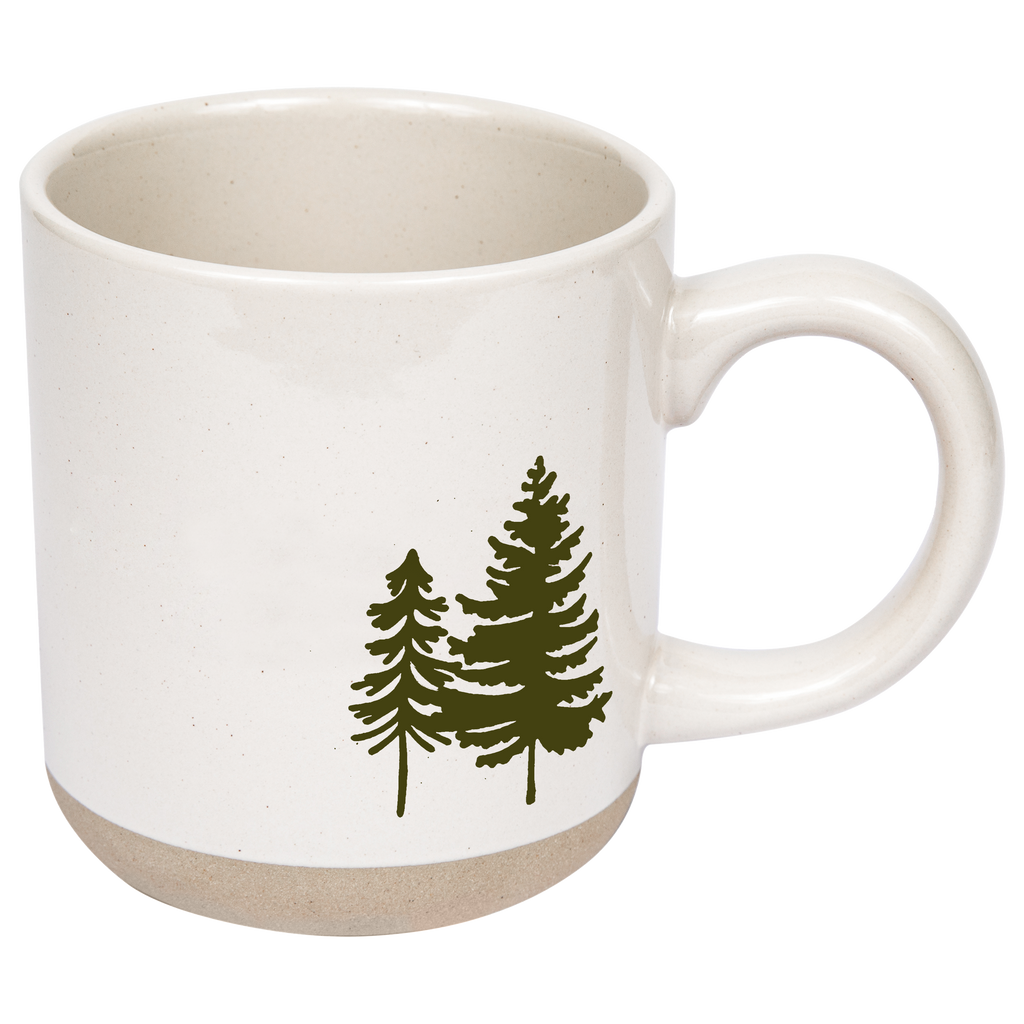 Green Trees Stoneware Coffee Mug - Home Decor