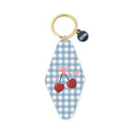 Printed Keychain Gingham Cherry