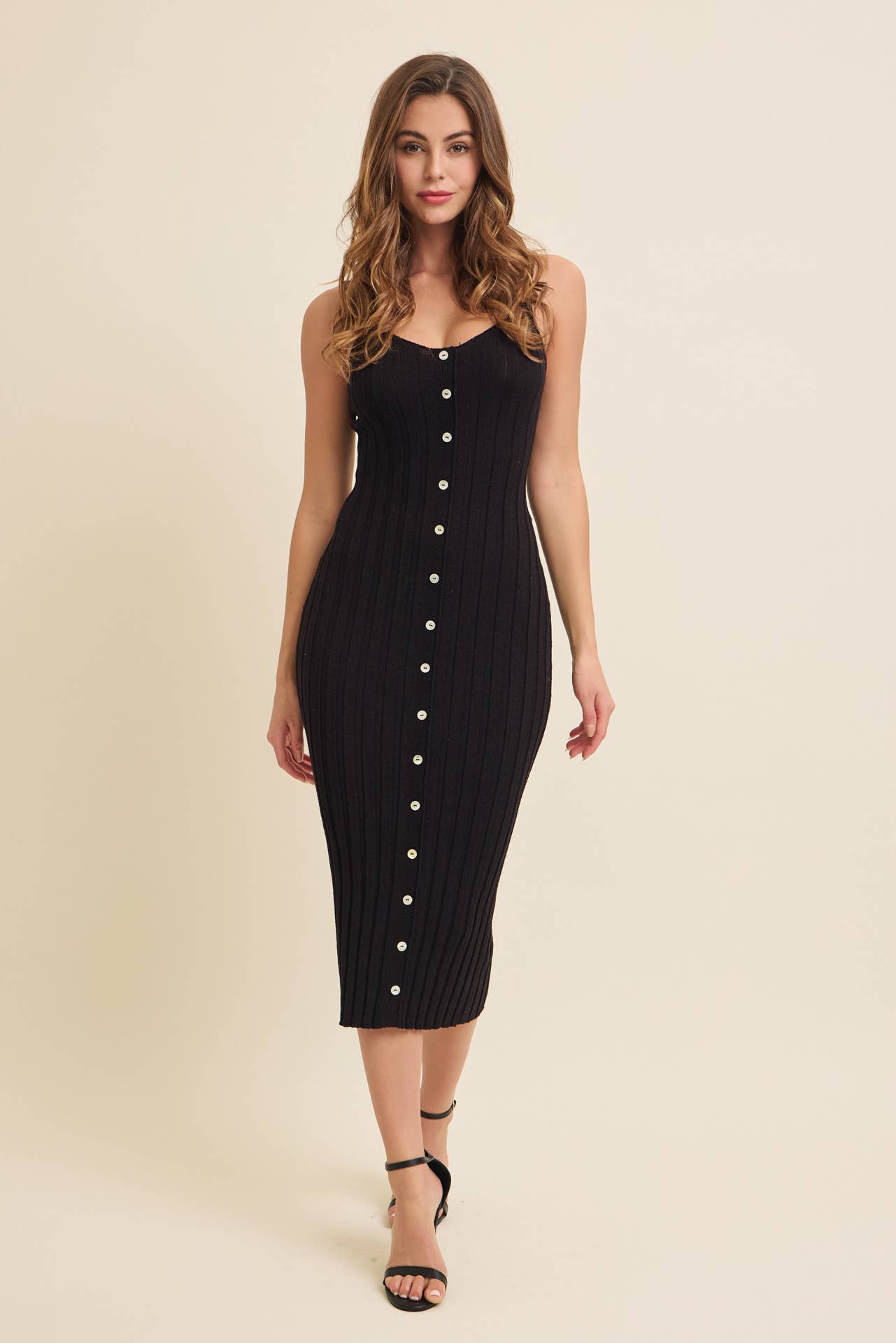 SLEEVELESS MIDI RIB SWEATER MIDI DRESS