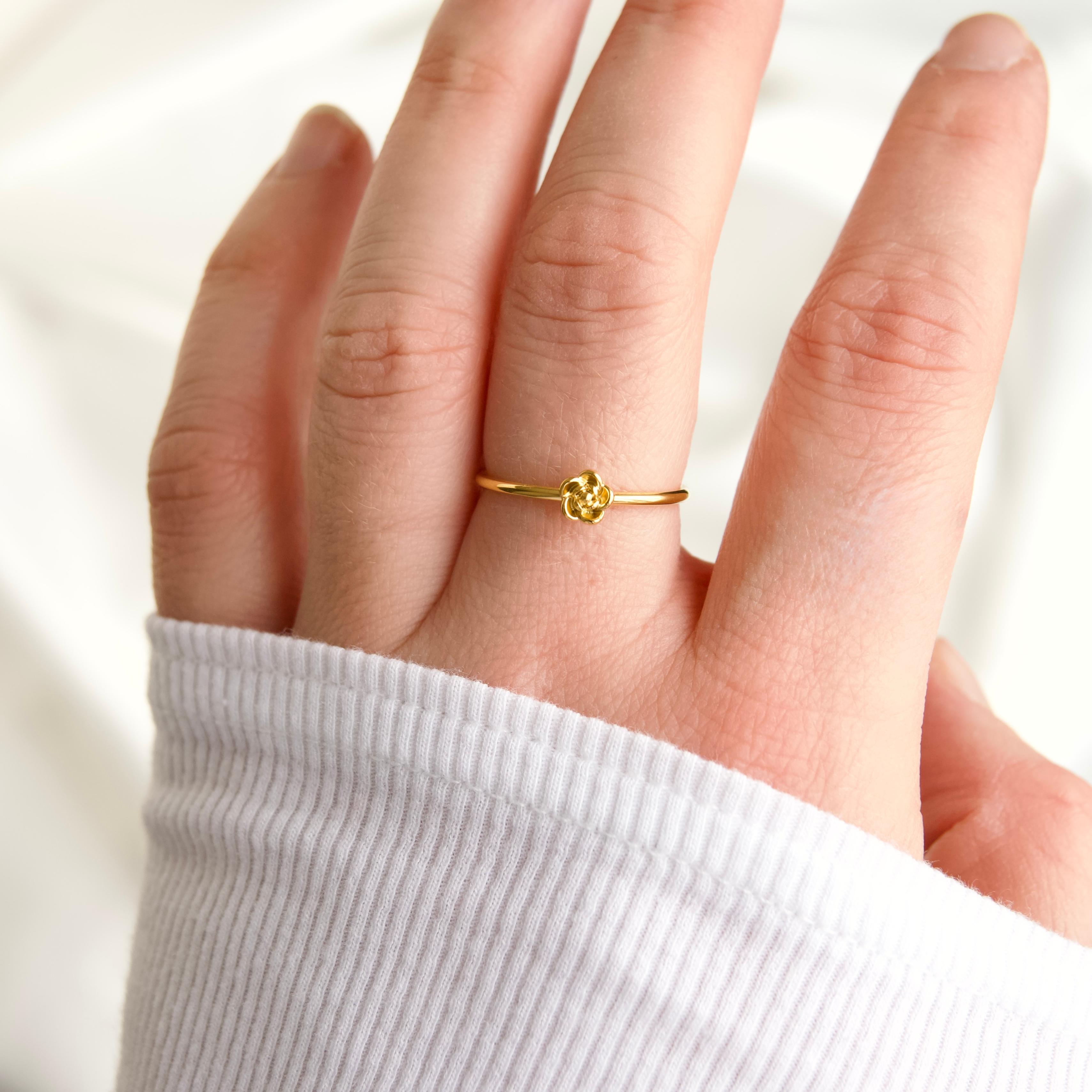 Mini Gold Rose Ring
