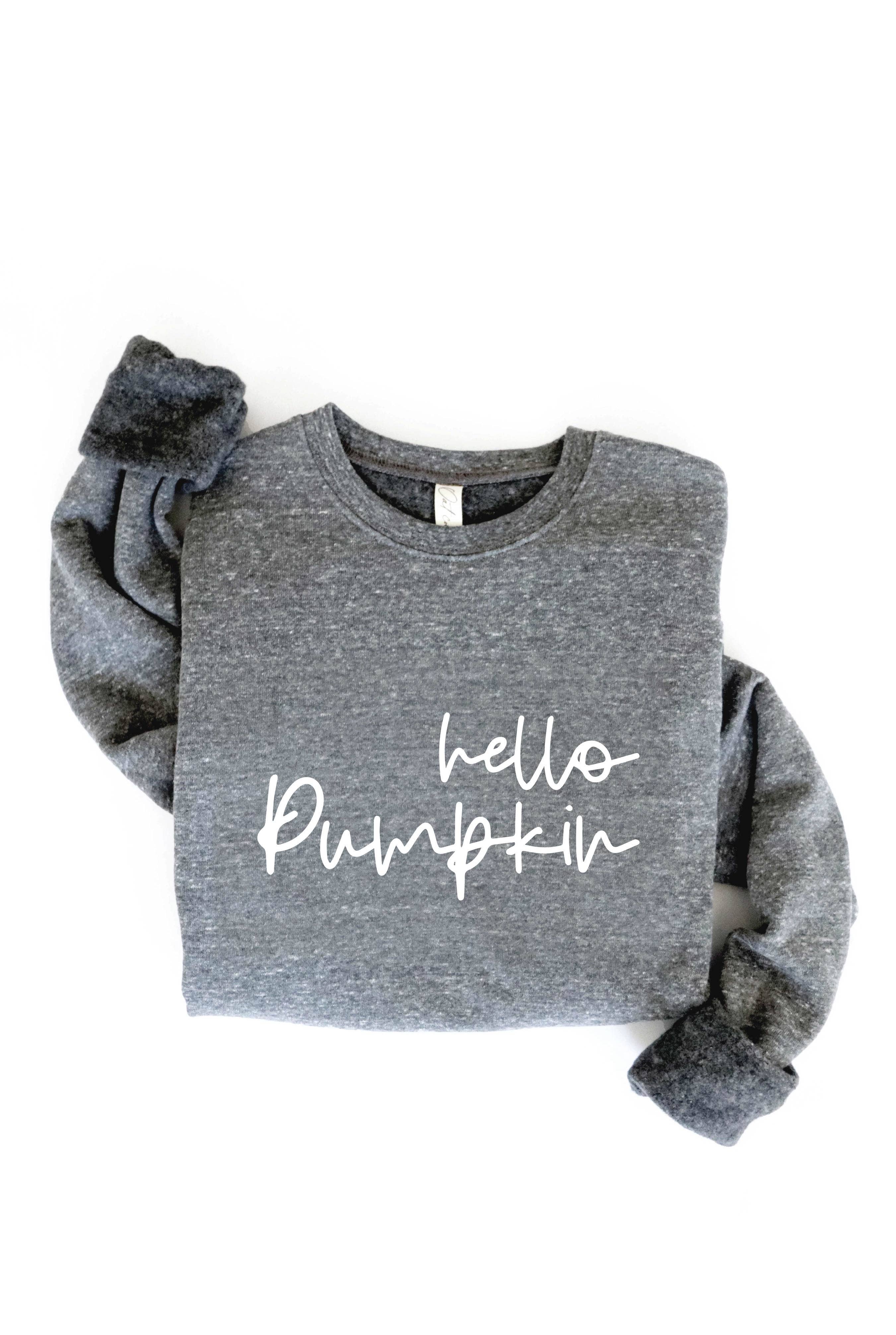 HELLO PUMPKIN Graphic Sweatshirt: TAN / S