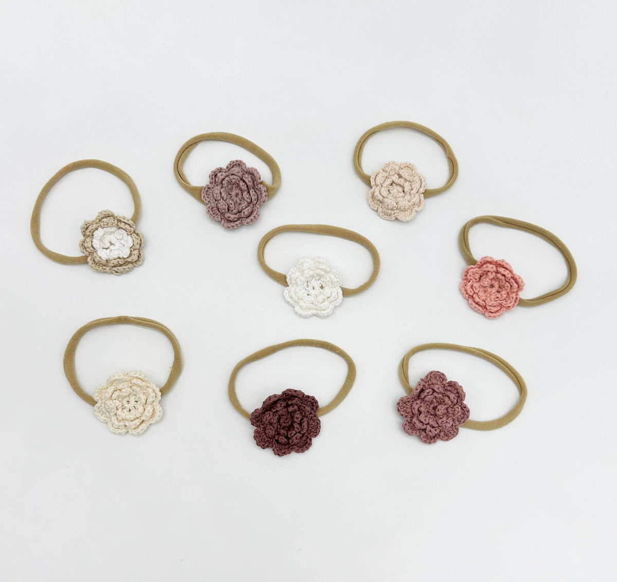 Crochet Flower Headband: With Card / Mauve-1 / Single Flower