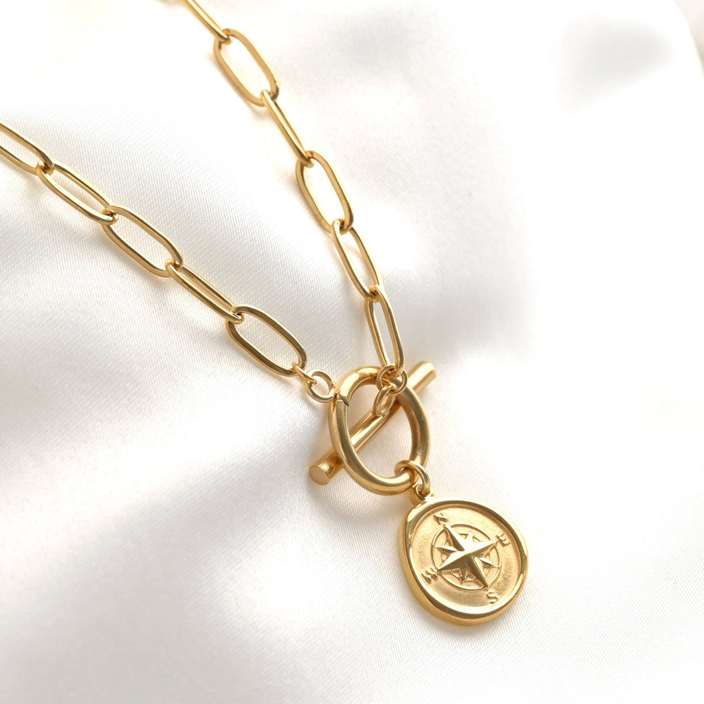 Paperclip Compass Necklace