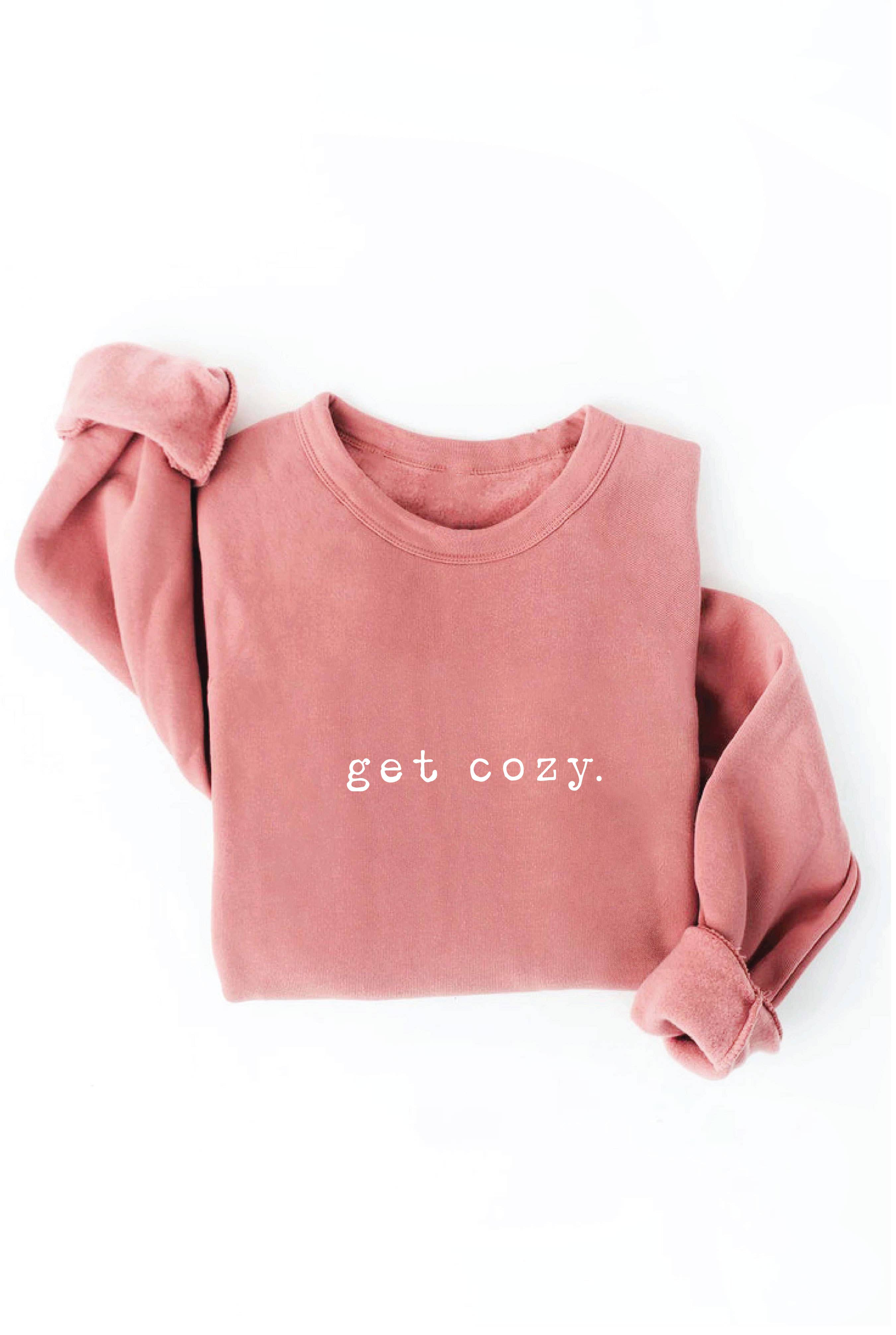 GET COZY Graphic Sweatshirt: MAROON / XL