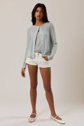 Sea Glass Blue Shimmer Cardigan