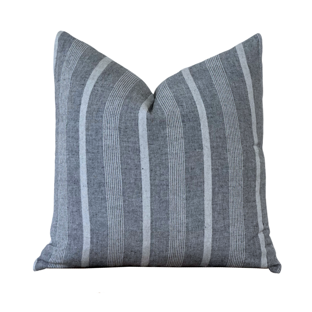 Linen Stripe Pillow Cover | Addison: Gray Stripe
