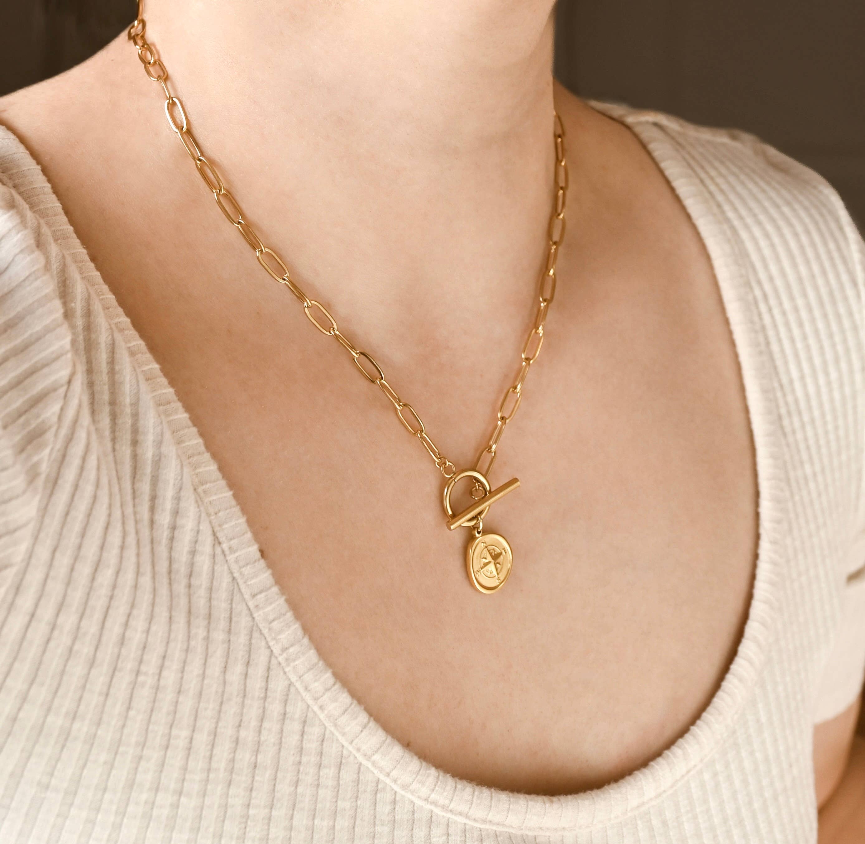 Paperclip Compass Necklace