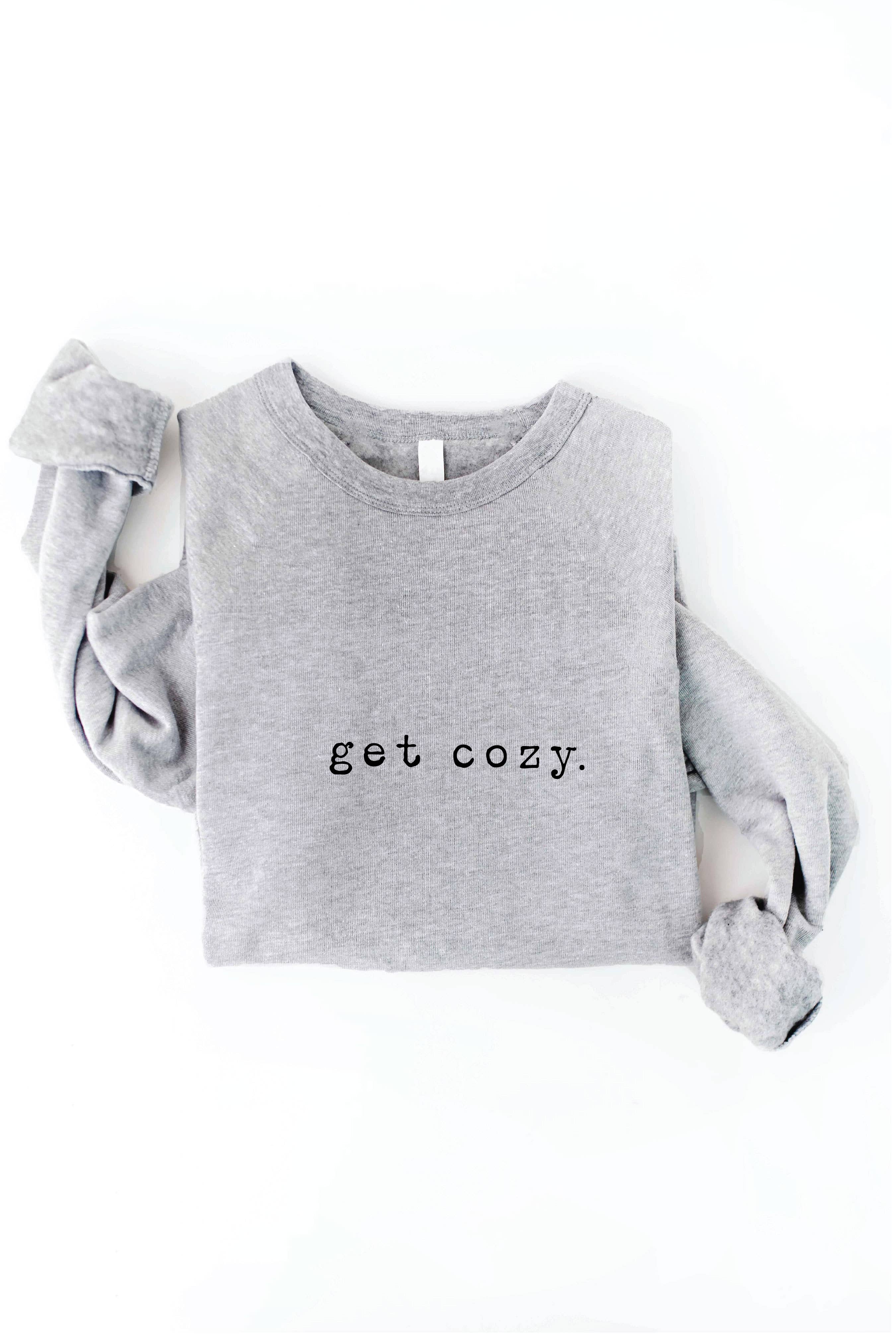 GET COZY Graphic Sweatshirt: MAROON / S