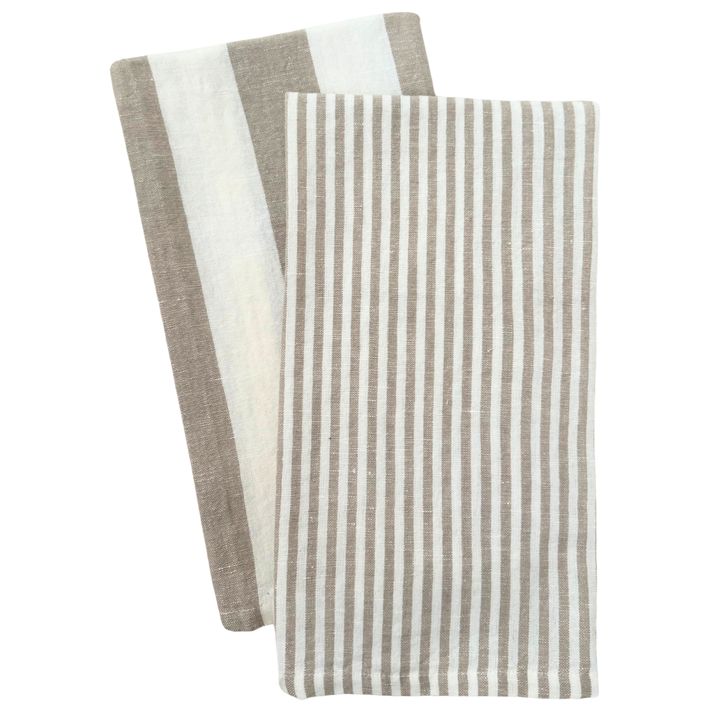 Stripe Tea Towel Set: Black