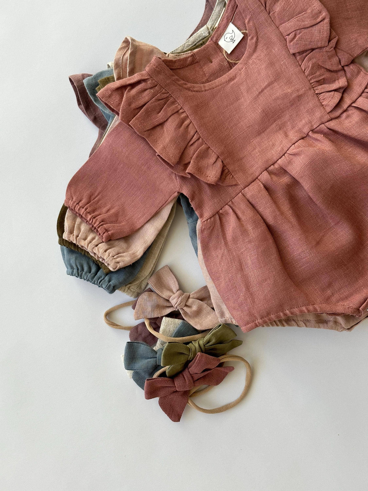 Gabriella Longsleeve Romper with Bow: Plum / 0-3 months
