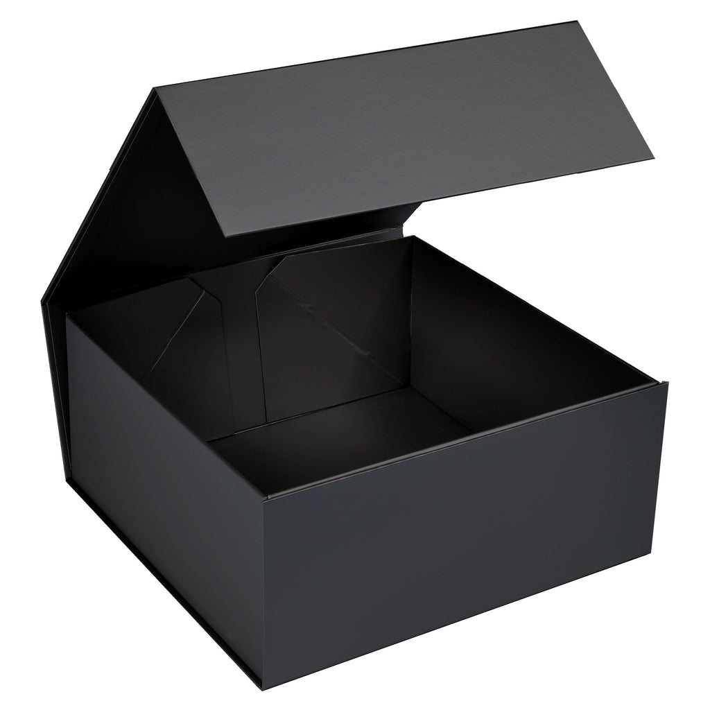 10" X 10" X 4.5" Collapsible Gift Box w/Magnetic Square Flap Lid: Black / 1