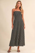 Midnight Stroll Stripe Maxi Dress