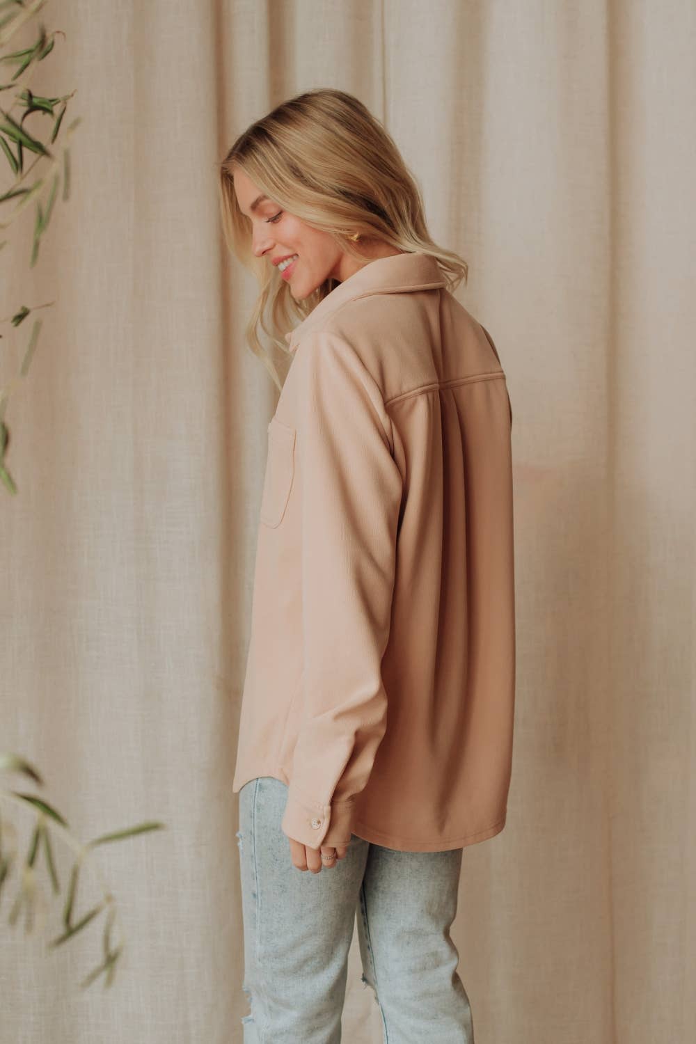 Tan Soft Button Up