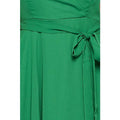 PLUS SIZE SURPLICE WRAP RUFFLE SLEEVE MIDI DRESS: Green / 1X