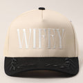 WIFEY Two-Tone Canvas Trucker Hat with Bay Leaf : BLK / One Size