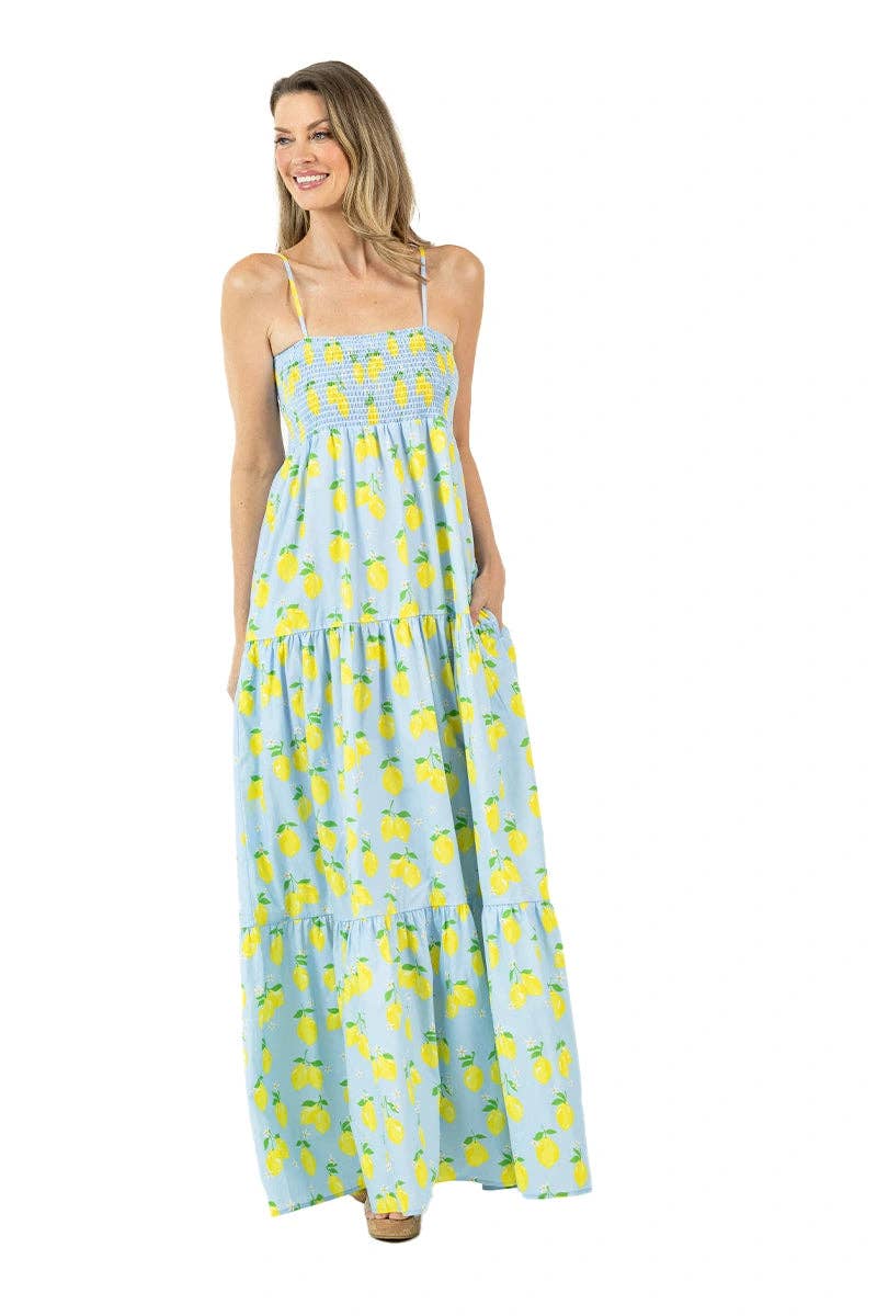 Zesty Lemons Summer Maxi Dress