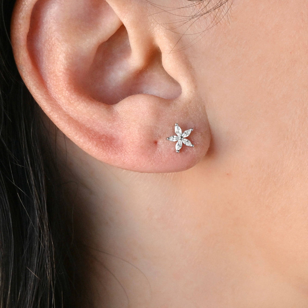 Marquise Flower Studs