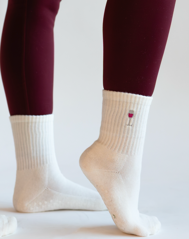 Wine Glass Grip Socks