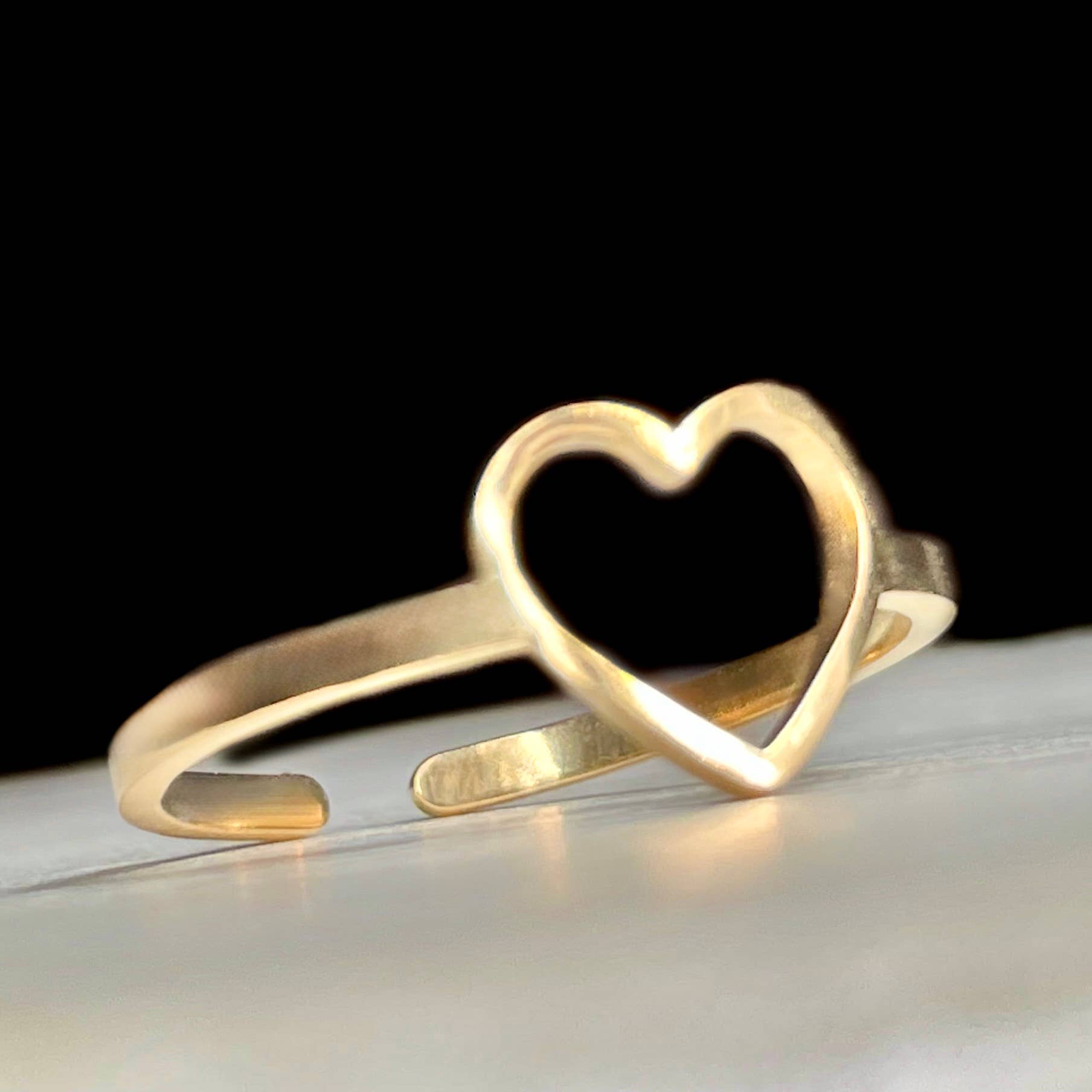 Adjustable Medium Heart Ring