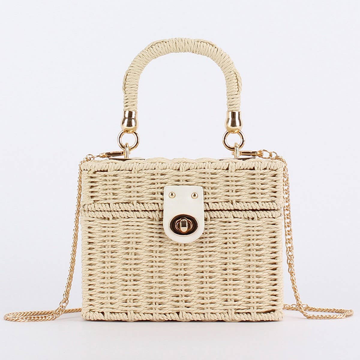 DUAL-PURPOSE LEISURE PAPER ROPE WOVEN BAG