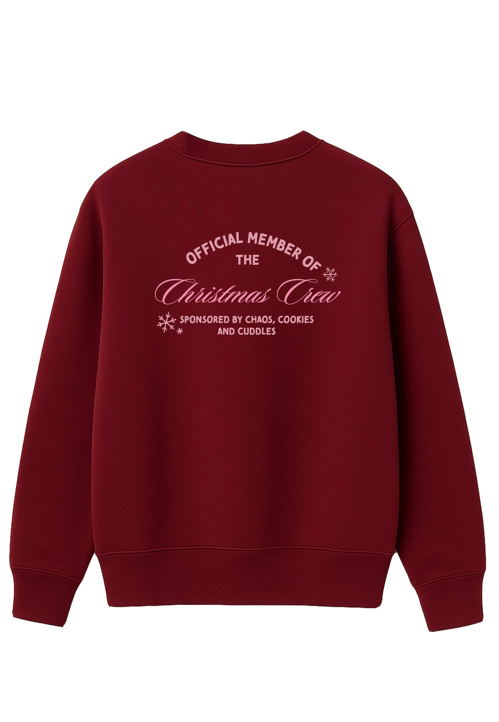 Adult sweatshirt burgundy Christmas crew: M/L