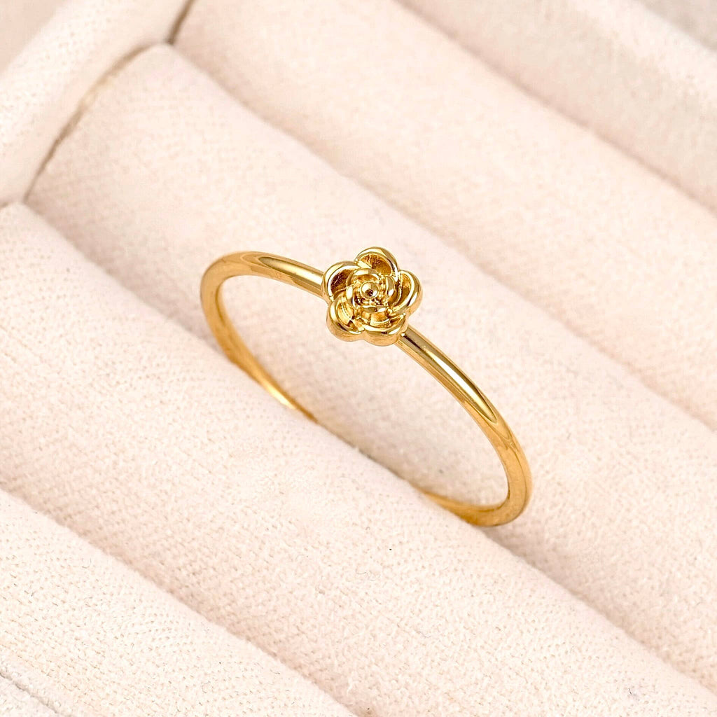 Mini Gold Rose Ring