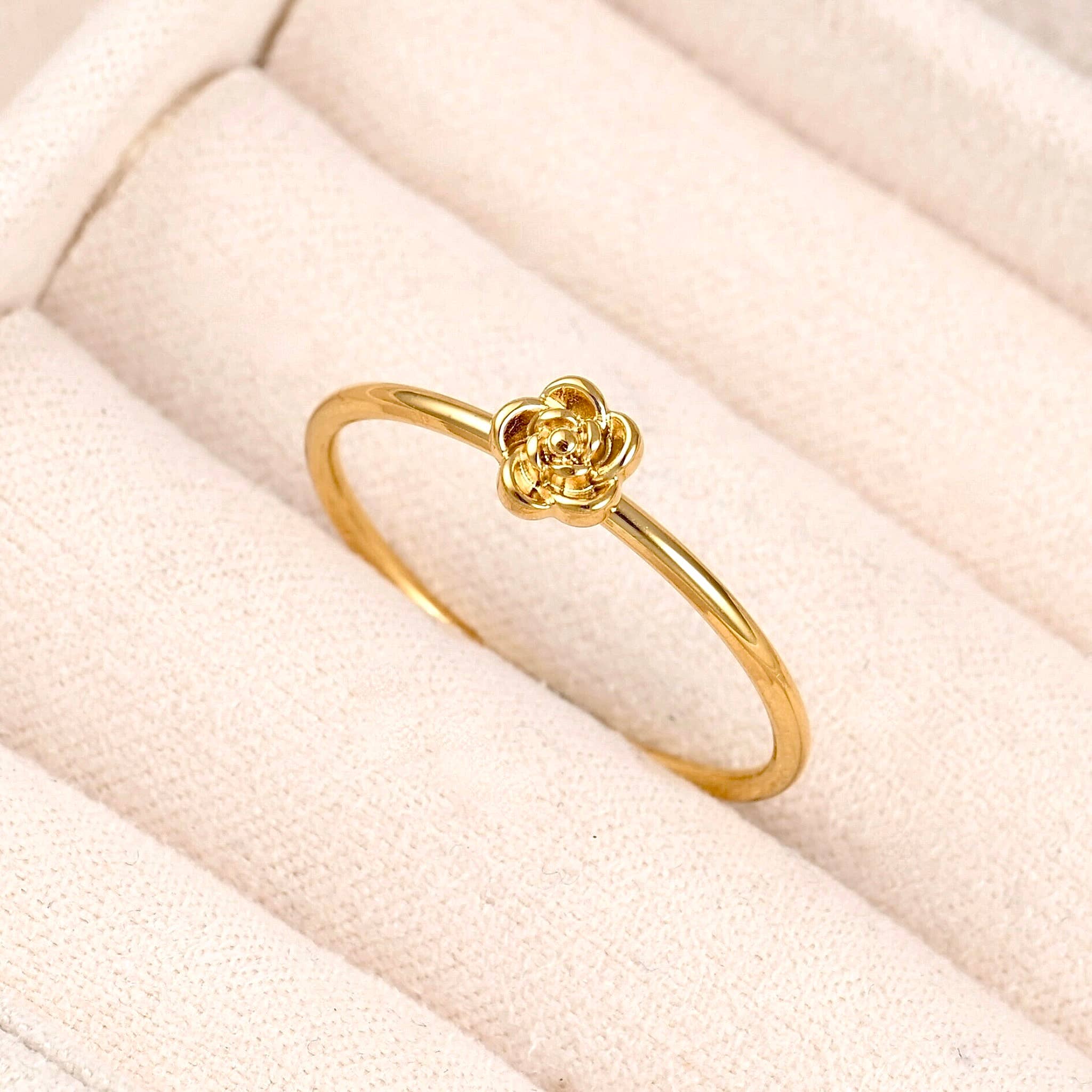Mini Gold Rose Ring