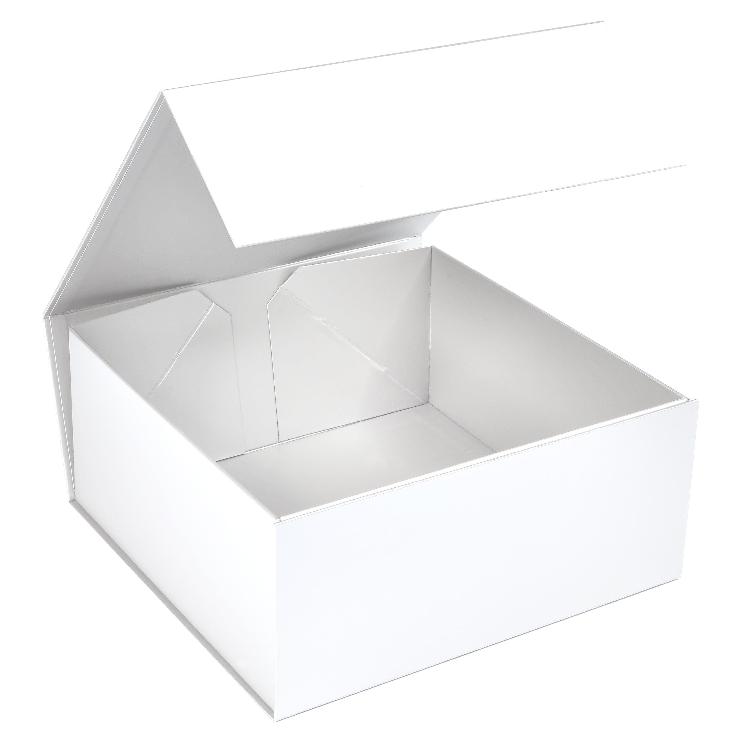 10" X 10" X 4.5" Collapsible Gift Box w/Magnetic Square Flap Lid: Black / 1