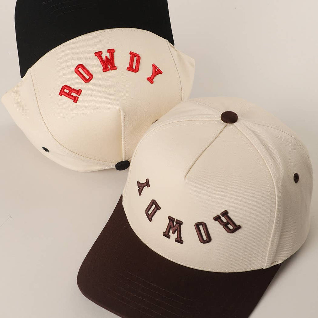ROWDY Upside Down Embroidered Two-Tone Trucker Hat
