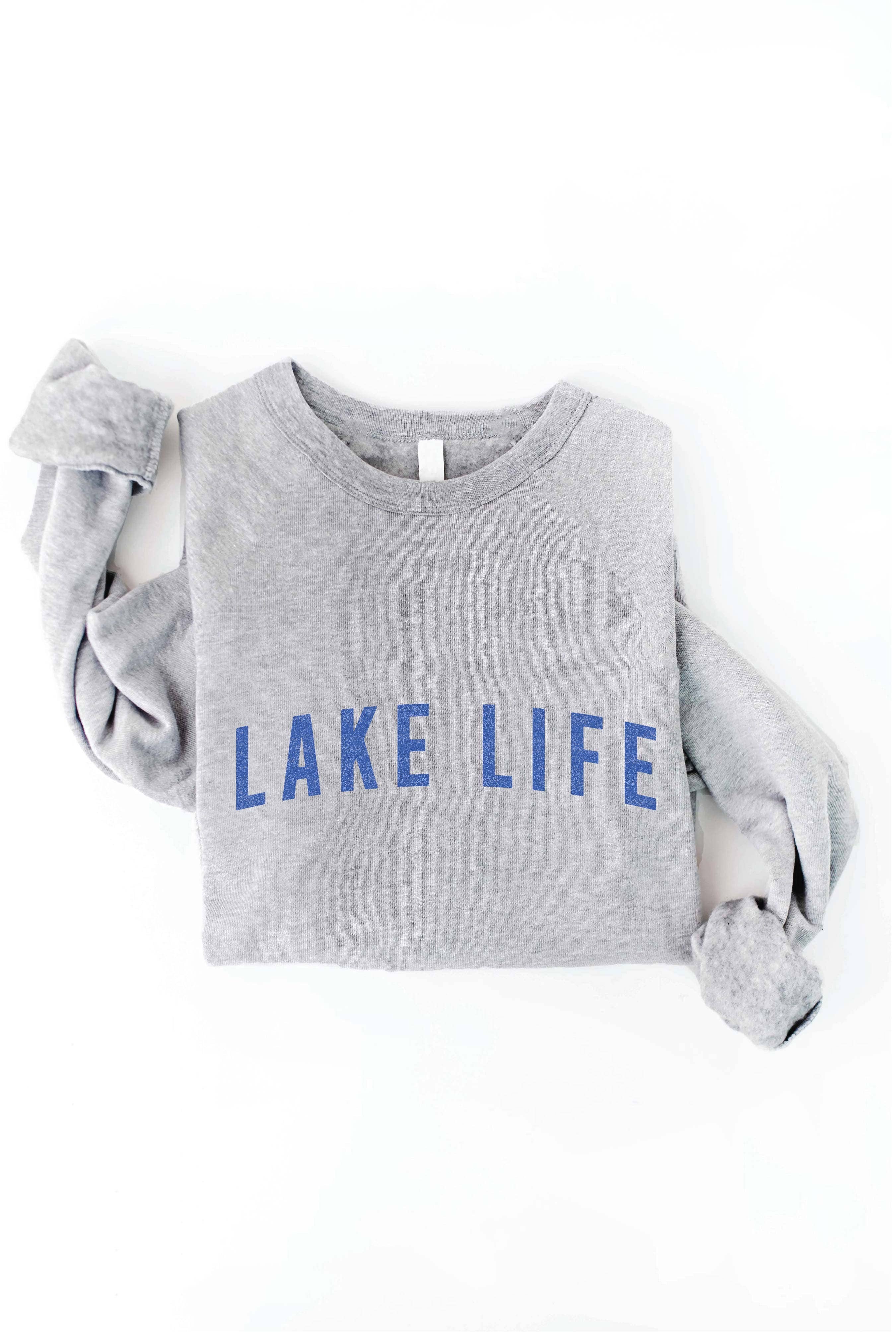 LAKE LIFE Graphic Sweatshirt: TAN / XL