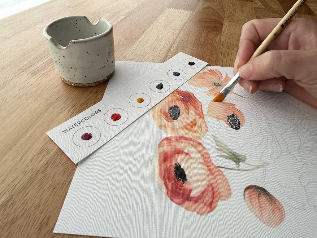 All-In-One Watercolor Paint Kit - Ranunculus DIY Craft