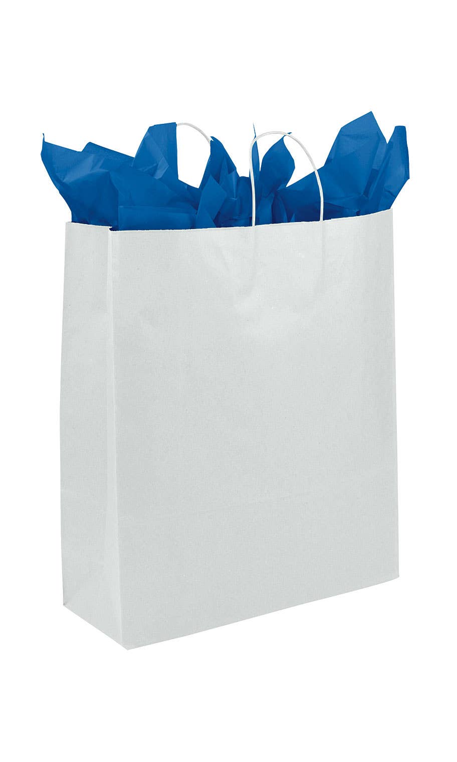 Kraft Paper Shopping Bags: White / Case of 100 / Small