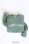 LAKE LIFE Graphic Sweatshirt: DARK H.SAGE / S