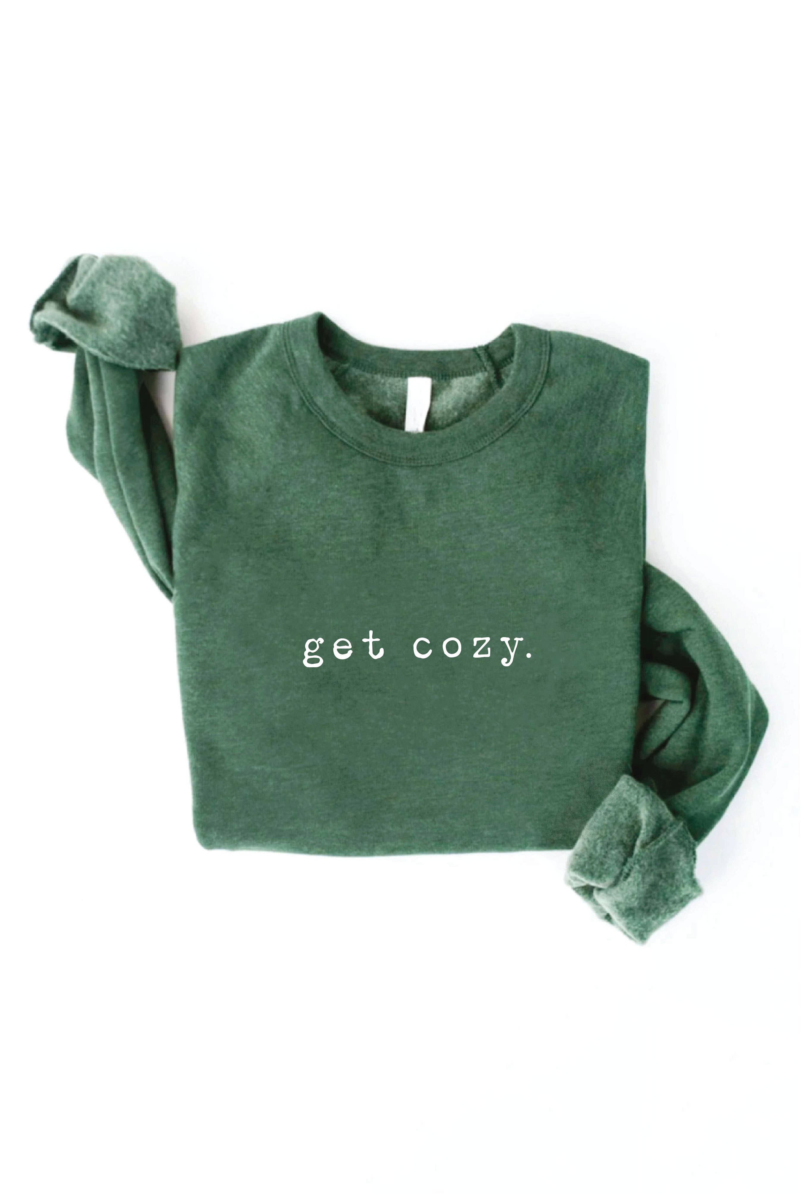 GET COZY Graphic Sweatshirt: MAROON / S