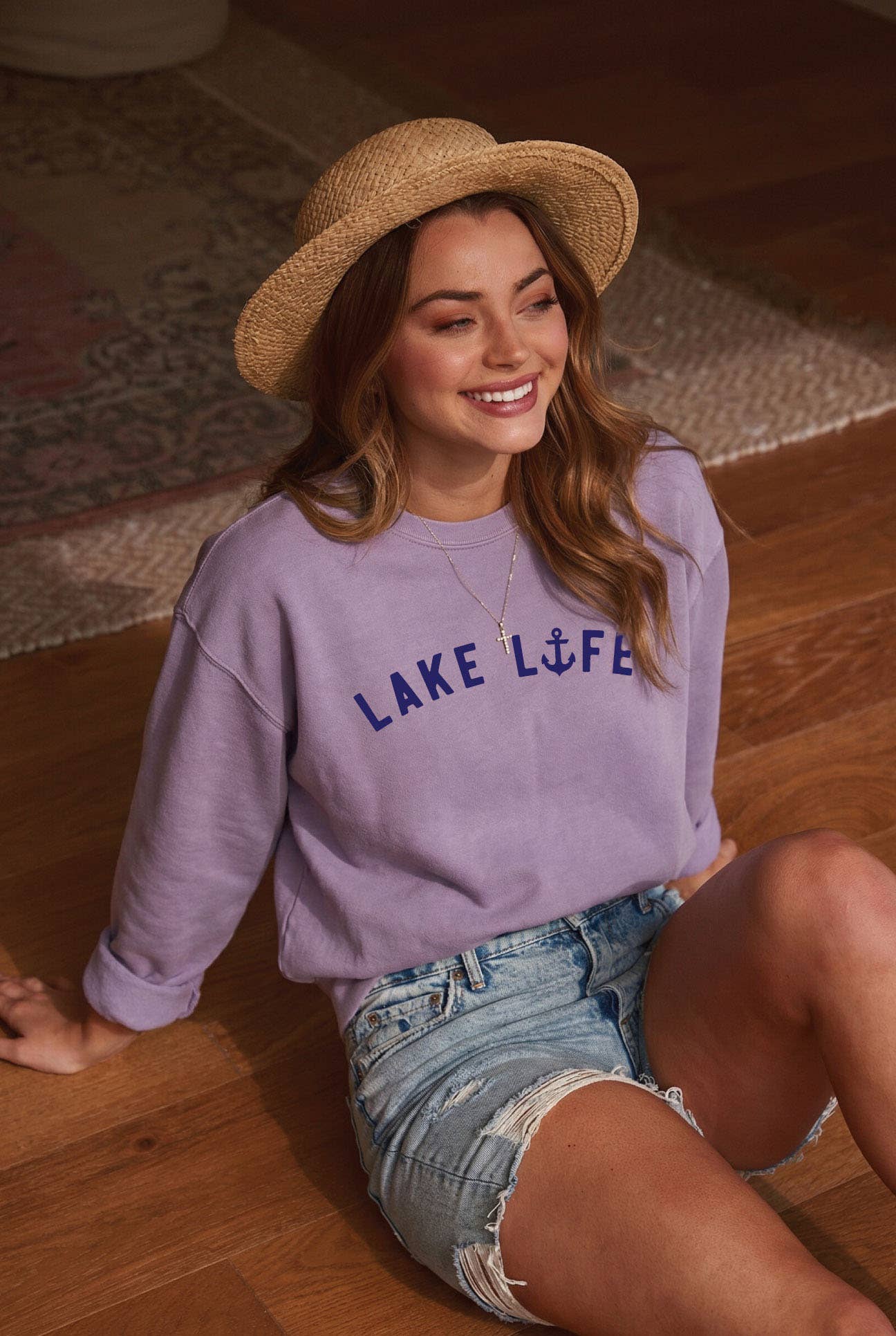 LAKE LIFE Graphic Sweatshirt: BLACK / M