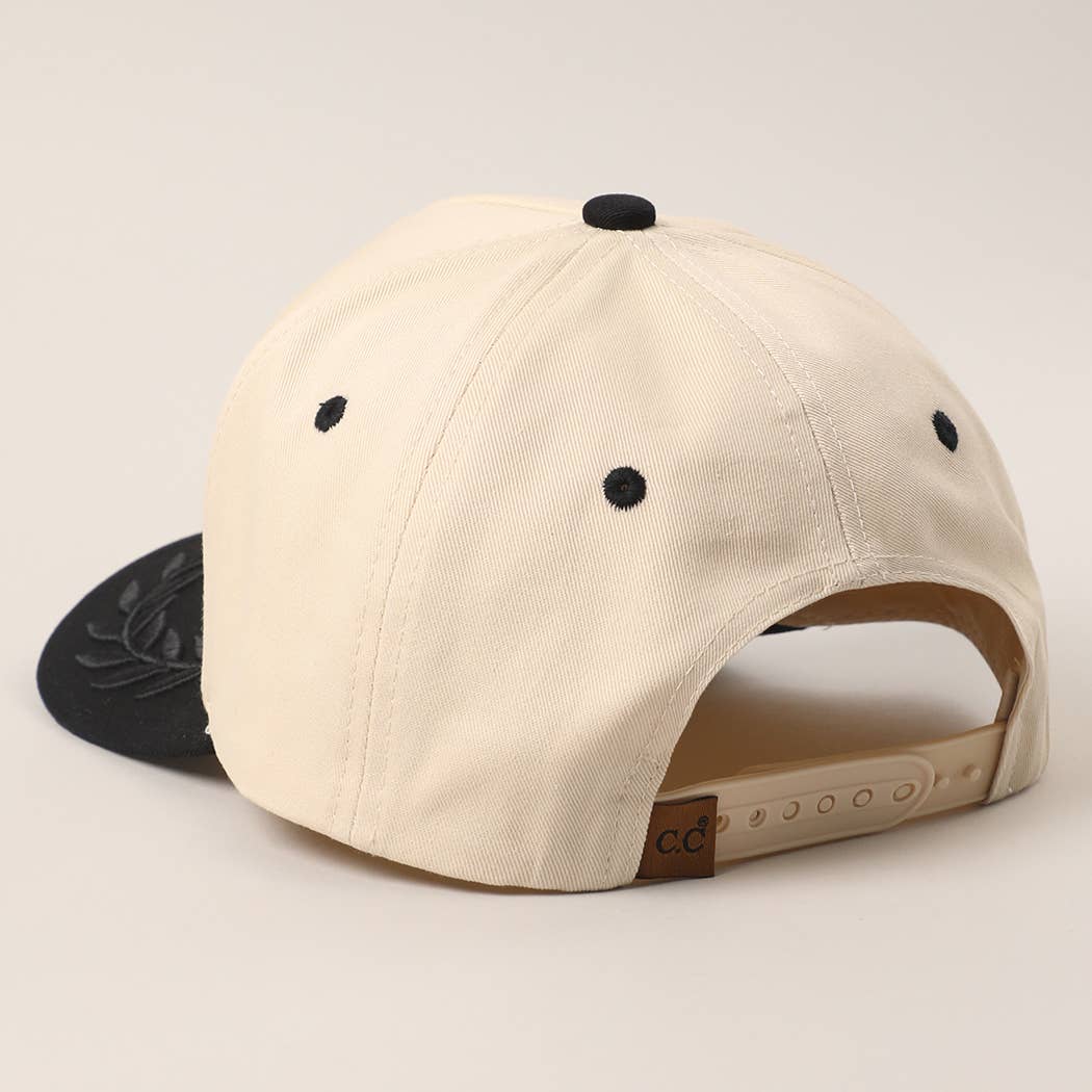 WIFEY Two-Tone Canvas Trucker Hat with Bay Leaf : BLK / One Size